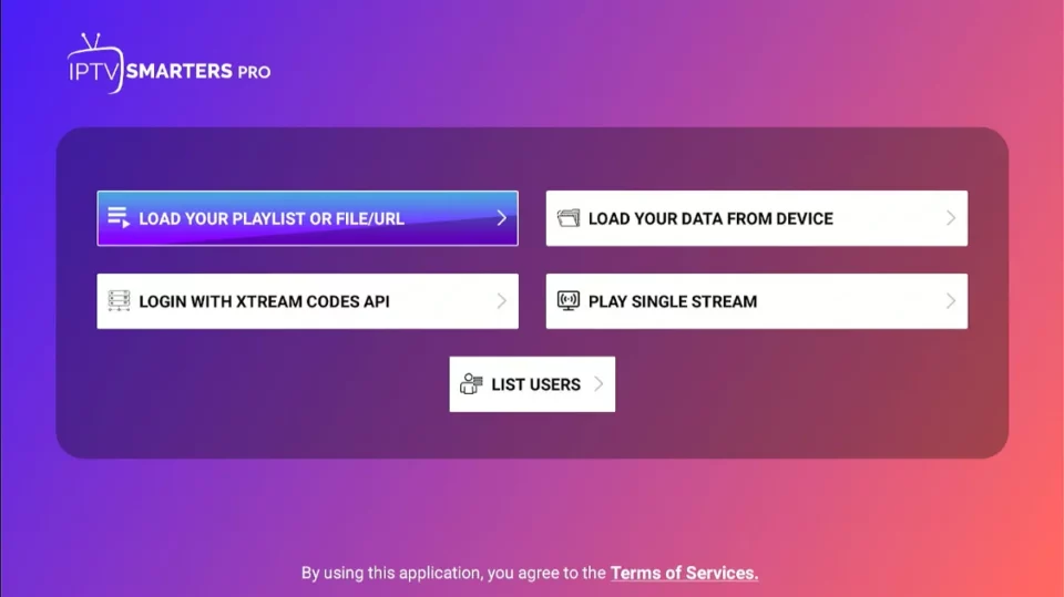 IPTV Smarters login screen on Firestick